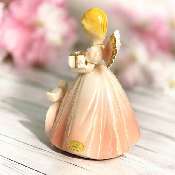Vtg Josef Originals Birthday Angel Figurine Year 15 Japan Black Eyes Sticker Tag - Picture 8 of 12